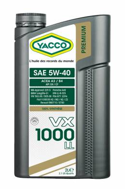 Synthetic 100% Automobile VX 1000 LL SAE 5W40
